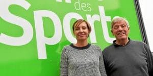 Rita Aukstuolyte et Yvon Paugam de l'office des sports
