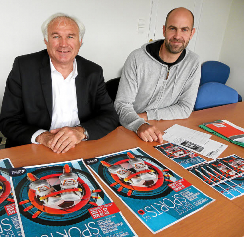 Patrick Apéré, adjoint aux sports, et Glenn Cavalier, chef du service Sports et Quartiers